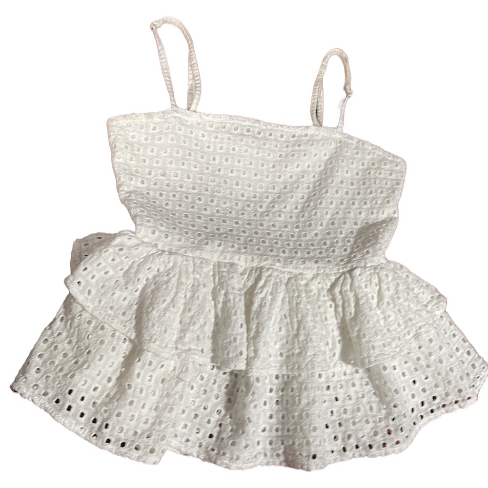 Rebellion ruffled cami in white